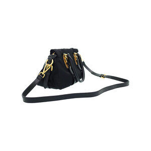 Prada Bag Satchel nylon trim black Tessuto 2way leather